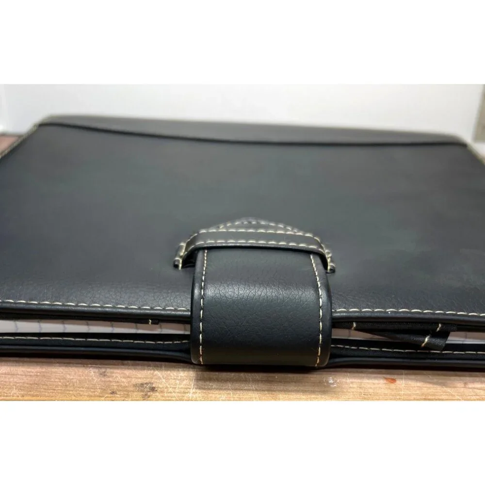 Professional Faux Leather 3-Ring Binder Portfolio Organizer With Tab Dividers